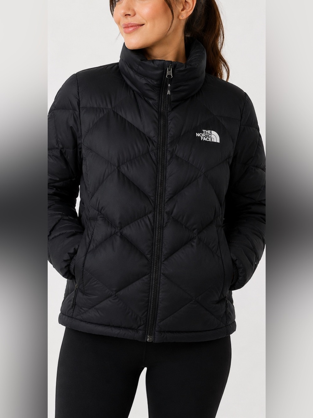 The North Face Women’s L Black Goose Down Puffer Jacket Full Zip Winter Coat